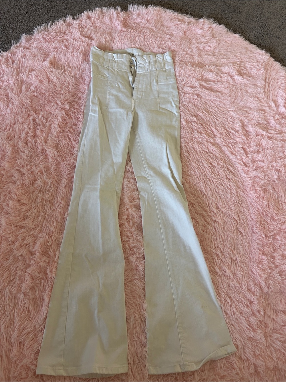 We The Free High-Waist Flared Pants in Cream